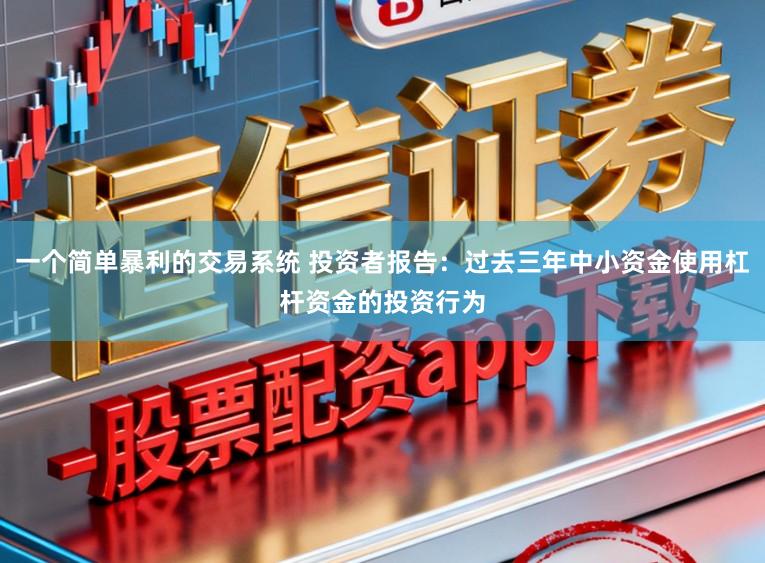 一个简单暴利的交易系统 投资者报告：过去三年中小资金使用杠杆资金的投资行为